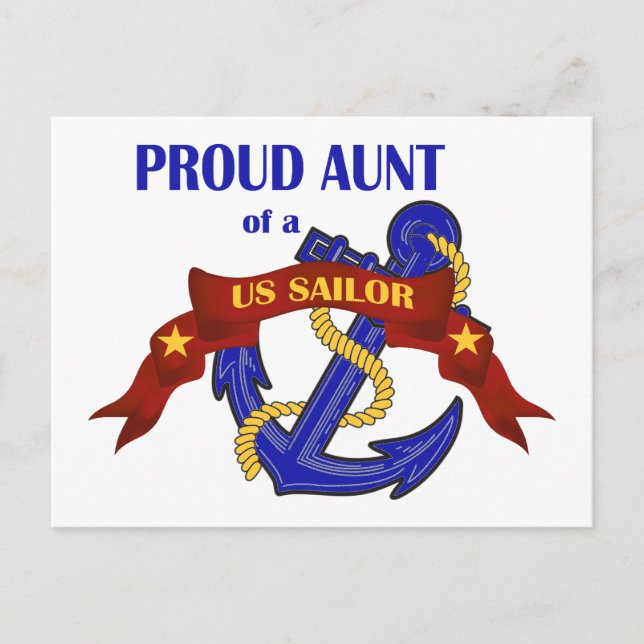 Postal Orgullosa tía de un marinero estadounidense (Anverso)
