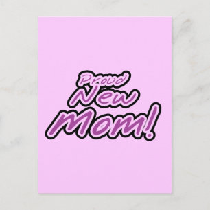 Postal Orgullosas camisetas de texto púrpura de nueva mam