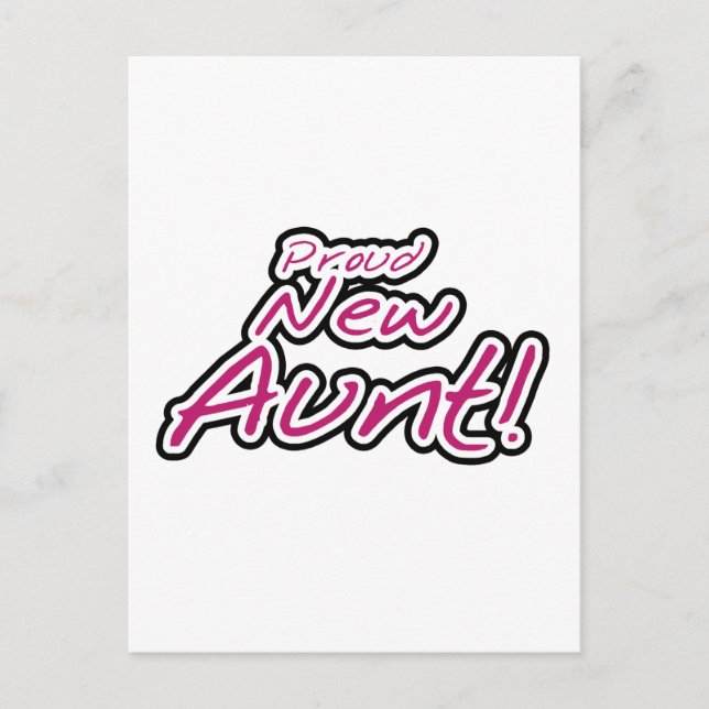 Postal Orgullosas camisetas y regalos de nueva tía (Anverso)