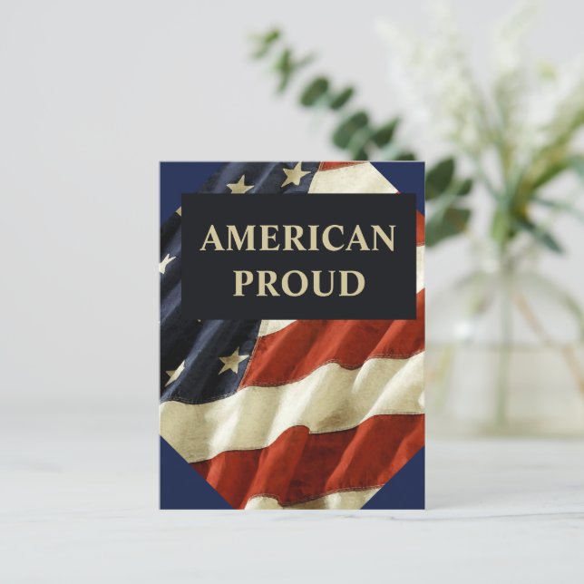 POSTAL ORGULLOSO AMERICANO (Anverso de pie)