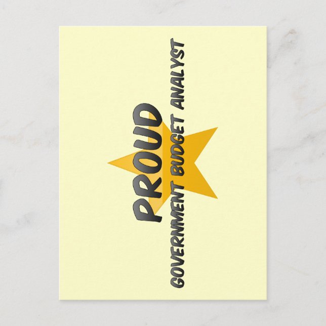 Postal Orgulloso Analista de Presupuesto del Gobierno (Anverso)