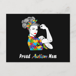Postal Orgulloso autismo Mamá Mes del Día Mundial de Conc
