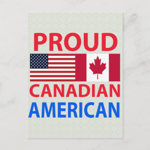 Postal Orgulloso canadiense americano