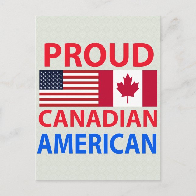 Postal Orgulloso canadiense americano (Anverso)