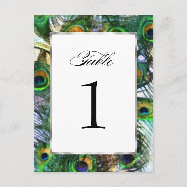 Postal Orgulloso como número de tabla de pavo real establ (Anverso)