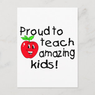 Postal Orgulloso De Enseñar A Niños Increíbles (Apple)