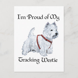 Postal Orgulloso de mi Westie de rastreo
