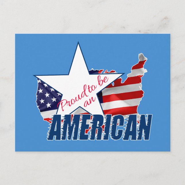 Postal Orgulloso de ser estadounidense (Anverso)