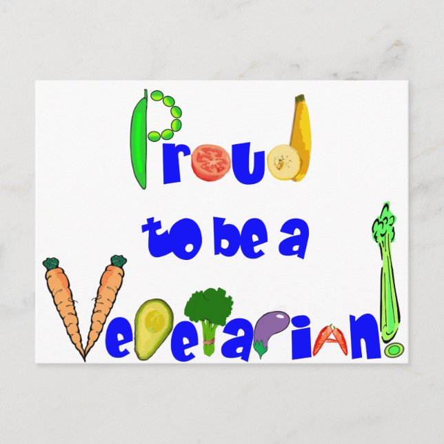 Postal Orgulloso de ser vegetariano (Anverso)