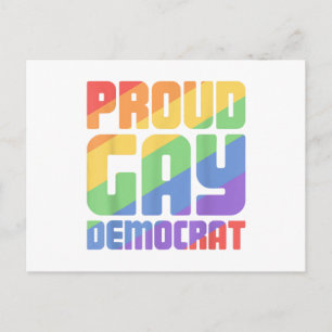 Postal Orgulloso Demócrata Gay Divertido LGBT