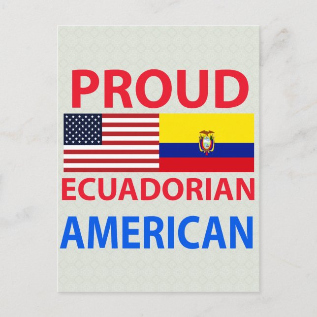 Postal Orgulloso ecuatoriano-americano (Anverso)