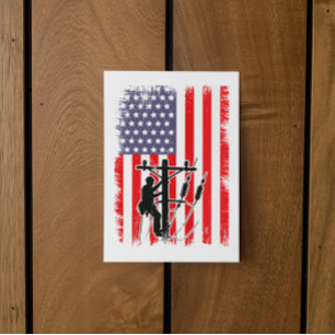 Postal Orgulloso liniero americano Trabajador utilitario