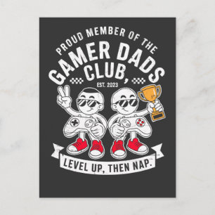 Postal Orgulloso Miembro del Club de Papás Gamers Sube de