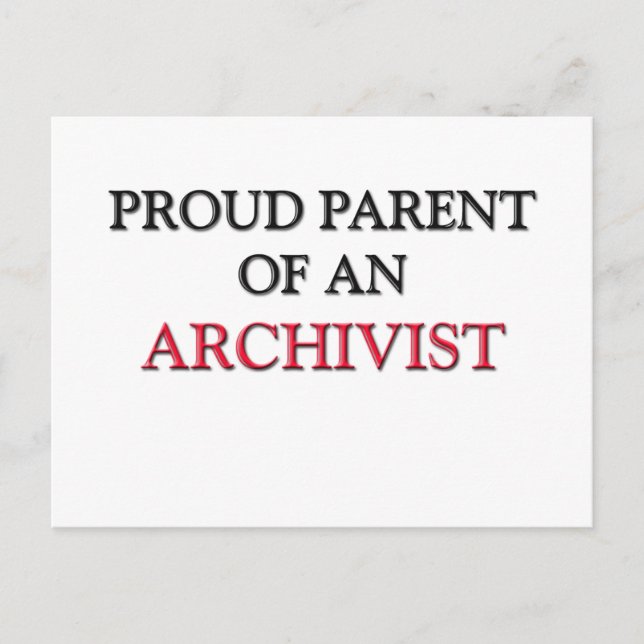 Postal Orgulloso padre de un ARCHIVISTA (Anverso)