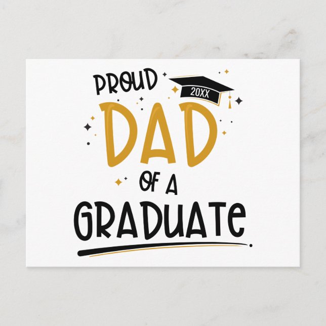 Postal Orgulloso padre de un graduado (Anverso)