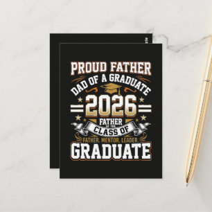 Postal Orgulloso padre graduado de la promoción de 2026