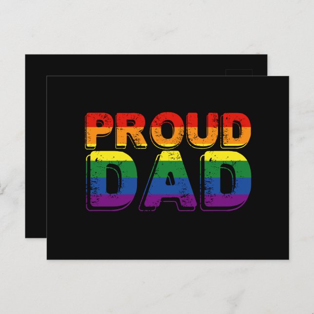 Postal Orgulloso padre LGBT padre del orgullo gay (Anverso / Reverso)