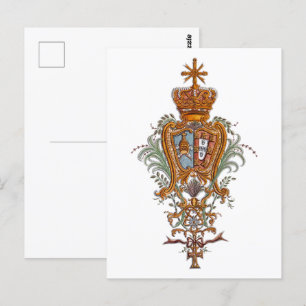 Postal Orgulloso Patriota Portugués Real Escudo de Armas