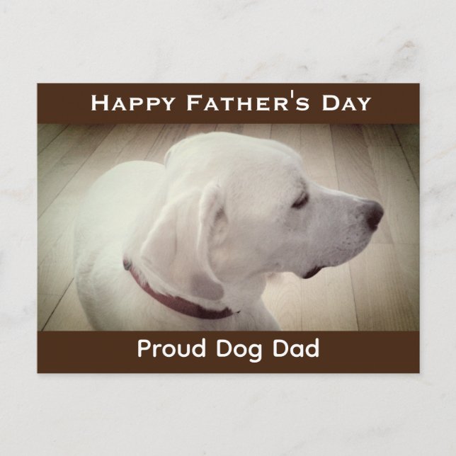 Postal Orgulloso perro papá Dark Brown (Anverso)