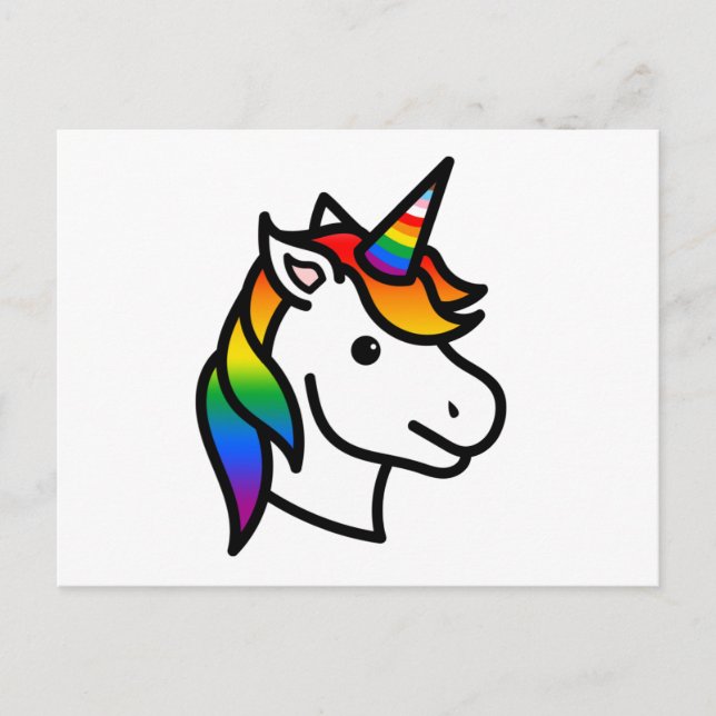 Postal Orgulloso Unicornio Lindo Progreso (Anverso)