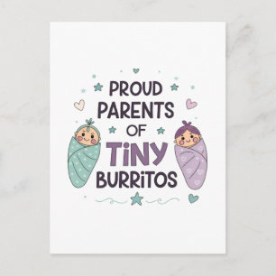 Postal Orgullosos padres del arte de los burritos diminut