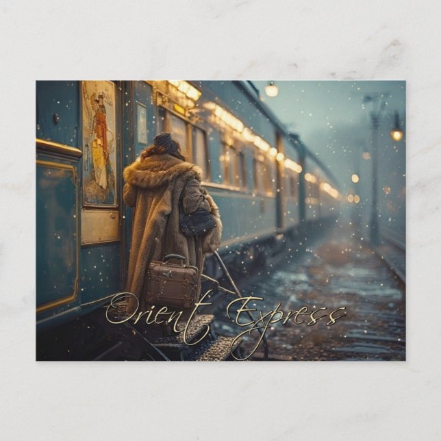 Postal Orient Express Railroad Travel Ai Imaginado (Anverso)