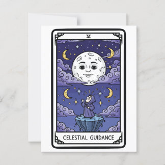 Postal Orientación celeste - Bruja mirando a la luna
