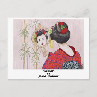 Postal Orig. Art—Tarjeta de publicación de Chica Geisha