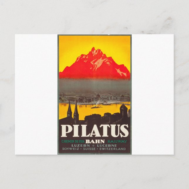 Postal Origina Lucerne, Suiza: póster de viaje de los año (Anverso)