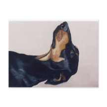Postal original de arte de perro de Doberman Pinsc