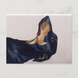 Postal original de arte de perro de Doberman Pinsc
