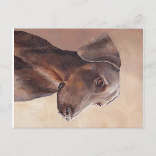 Postal original de arte de perro de Doberman Pinsc (Anverso)