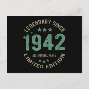 Postal Original Desde 1942 Regalo de Cumpleaños Leyenda V
