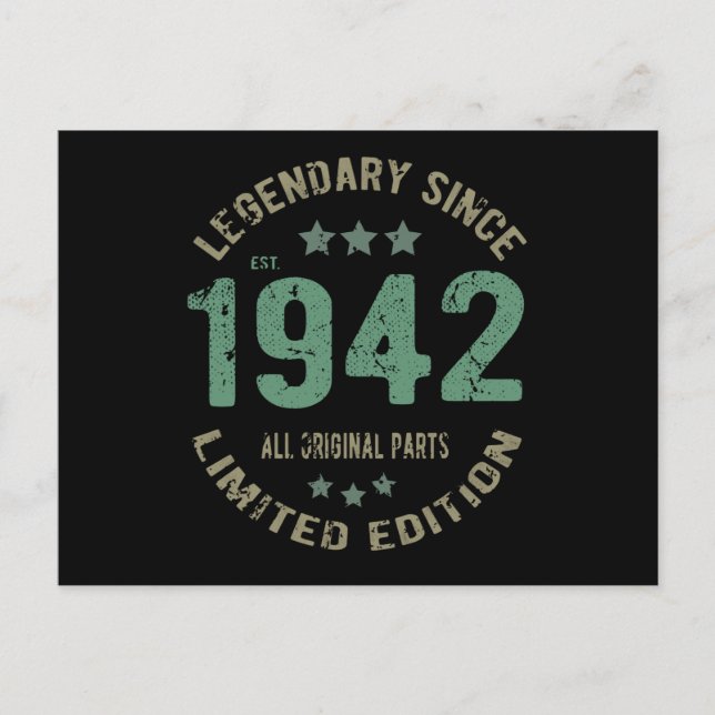 Postal Original Desde 1942 Regalo de Cumpleaños Leyenda V (Anverso)