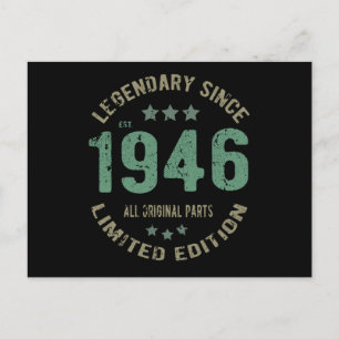 Postal Original Desde 1946 Leyenda Vintage Regalo de Cump
