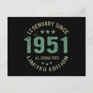 Postal Original Desde 1951 Leyenda Vintage Regalo de Cump