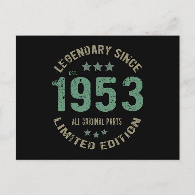 Postal Original Desde 1953 Regalo de Cumpleaños Leyenda V (Anverso)
