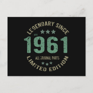 Postal Original Desde 1961 Leyenda Vintage Regalo de Cump