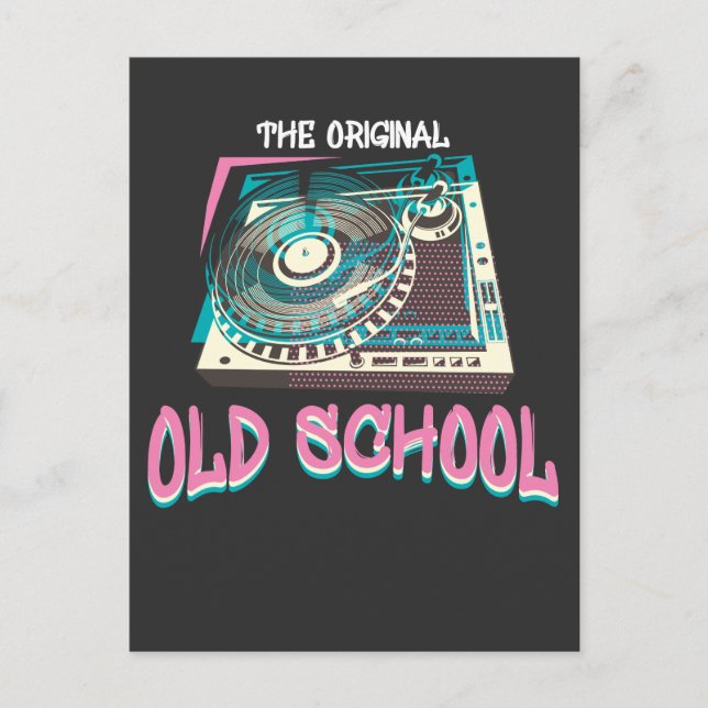 Postal Original Escuela Vieja Turnable Vinyl DJ Music (Anverso)
