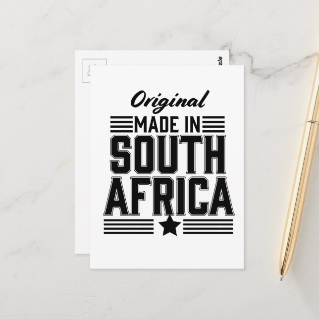Postal Original hecho en Sudáfrica (Anverso/Reverso In Situ)