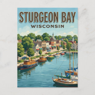 Postal orilla del lago Sturgeon Bay Wisconsin