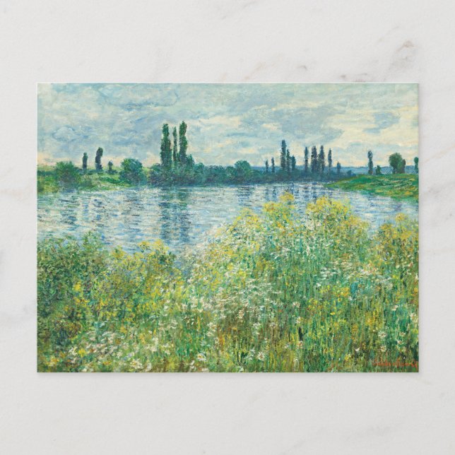 Postal Orillas del río Sena por Monet (Anverso)