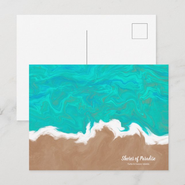 Postal Orillas Personalizadas del Pueblo de Playa Paraíso (Anverso / Reverso)