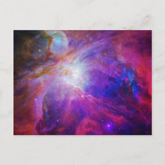 Postal Orion Nebula de color rosa (Anverso)