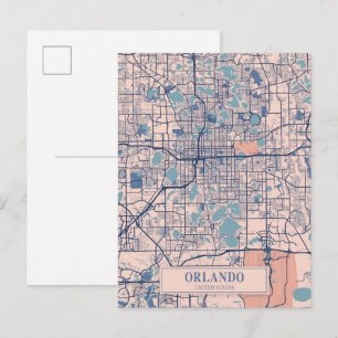 Postal Orlando Estados Unidos Mapa de la ciudad ventosa V
