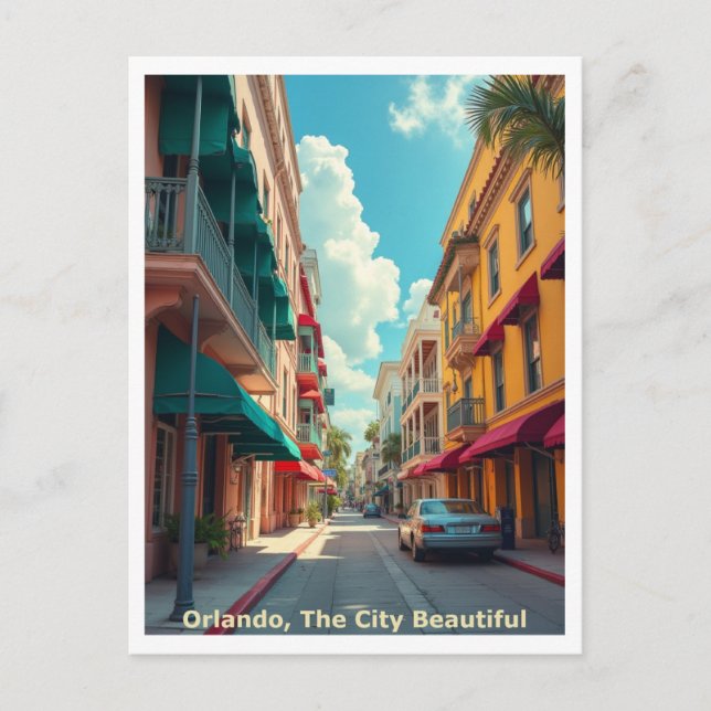 Postal Orlando FL The City Beautiful, Travel Style (Anverso)