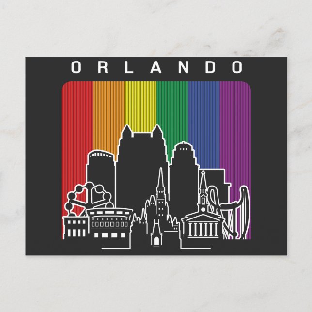 Postal Orlando Florida Bandera Arcoiris Orlando Orlando O (Anverso)