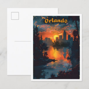 Postal Orlando Florida Classic Art Retro Vintage Travel