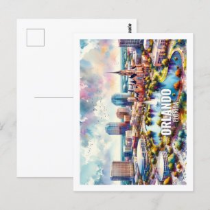 Postal Orlando Florida Famous Travel acucolor