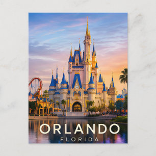 Postal Orlando Florida Parque Temático Destino de Viaje